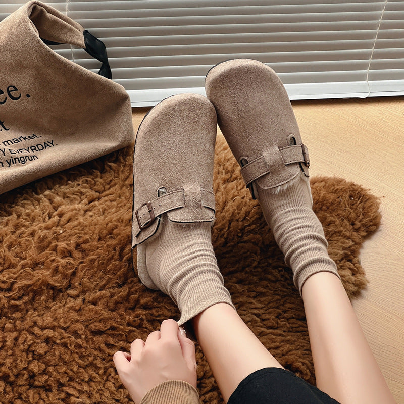 Women's Cozy Buckle Plush-Lined Mule Clogs