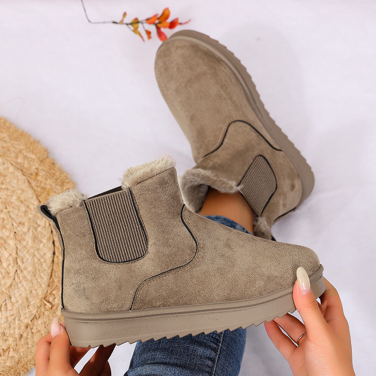 Women's Cozy Suede-Look Chelsea Ankle Boots