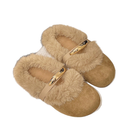 Women's Cozy Plush Strap Mule Slippers